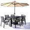 Leisuremod Chelsea Aluminum Outdoor Dining Table With 8 Chairs and Cushions, Beige CC20-T63BL-BG6 - alternate 2