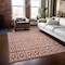 Homeroots 8' X 10' Salmon And Ivory Geometric Washable Indoor Outdoor Area Rug 613804 - alternate 2