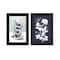 Homeroots Set Of Two Tea Towers with Flowers Blue Black Framed Print Kitchen Wall Art, 2PK 408188 - alternate 1