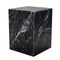 Homeroots 20" Black Marble Square Block End Table 569937 - alternate 1