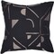 Homeroots 20" Beige and Black Geometric Cotton Blend Throw Pillow With Embroidery 549420 - alternate 1