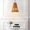 Jonathan Y Maria 16" 3-Light Coastal Bohemian Adjustable Hand-Woven Rattan Tapered Scalloped Cylinder LED Penda JYL1613A - alternate 2