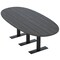 Skutchi Designs 8ft Conference Table With Power Unit | 8 Person Modular Boval Meeting Table | Harmony Series HAR-BOVL-48X96-T.BK-WA7949-NA - alternate 1