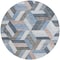 Homeroots 8' Blue Round Geometric Washable Indoor Outdoor Area Rug 608048 - alternate 2