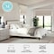 Martha Stewart Jett Queen Size Solid Wood Platform Bed w/Upholstered Base/Inset Paneled Headboard, Dark Brwn/Beige MG-0900271F-Q-DKBRN-BG-MS - alternate 2