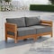Alaterre Furniture Alaterre Barton Outdoor Loveseat with Gray Cushions for Patio or Poolside Natural Finish 80-BARTON-2SOFA-G - alternate 2