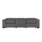 Homeroots 110" Dark Gray Top Grain Leather Reclining Metal USB Sofa 720302 - alternate 2