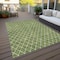 Homeroots 9' X 12' Green And Ivory Geometric Washable Indoor Outdoor Area Rug 596103 - alternate 2