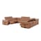 Homeroots Chestnut Italian Leather Power Reclining U Shaped Eight Piece Corner Sectional With Console 634686 - alternate 2