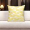 Homeroots 18" Yellow and White Geometric Cotton Throw Pillow With Embroidery 529273 - alternate 1