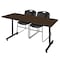 Regency Kobe T-Base Training Seminar Table W/ 2 Zeng Stack Chairs, 60 in W, 30 in L, Neo Walnut MKTRCT6030NW44BK - alternate 1