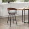 Armen Living Athena 31in Swivel Walnut Wood Bar Stool in Gray Faux Leather with Black Metal LCATBAWAGRY30 - alternate 2