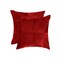 Homeroots Set of Two 18" Red Cowhide Throw Pillows, 2PK 544613 - alternate 2