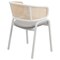 Leisuremod Ervilla Dining Chair with White Powder Coated Steel Legs and Wicker Back, Grey ECW-20GR - alternate 2