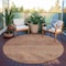 Homeroots 8' Copper Round Striped Washable Indoor Outdoor Area Rug 608463 - alternate 2