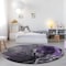 Homeroots 8' Round Gray and Purple Round Abstract Washable Non Skid Indoor Outdoor Area Rug 559474 - alternate 2