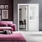 Sartodoors Sliding Closet Bypass Doors with Frosted Glass White 64x96 (2* 32x96) Solid Core Modern Interior VEREGIO7339DBD-WS-6496 - alternate 1