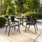 Flash Furniture Square Table Set, Aluminum, Glass, Metal, Plastic, Rattan, Clear TLH-073SQ-037BK4-GG - alternate 2