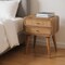 Homeroots 22" Beige Solid Wood Two Drawer Nightstand 651516 - alternate 2
