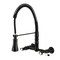 Kingston Brass Double-Handle Wall-Mount Pre-Rinse Bridge Kitchen Faucet, Matte Black GS1240BPL - alternate 1