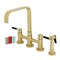 Kingston Brass Bridge Kitchen Faucet with Brass Sprayer, Polished Brass KS8252DKLBS - alternate 1