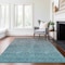 Homeroots 10' X 14' Teal Blue Gray And Charcoal Ombre Washable Indoor Outdoor Area Rug 588581 - alternate 2