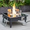 Leisuremod Walbrooke Patio Square Fire Pit and Tank Holder with Slats Design, Black WBLS-27-20-GL - alternate 2