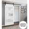Sartodoors Sturdy Barn Door 3 Lites, Lucia 4070 White Silk with Frosted Glass, 6.6FT Rail Hangers Heavy Hardwa LUCIA4070BD-B-WS-18 - alternate 1