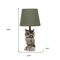 Homeroots 20" Brown And White Novelty Table Lamp With Green Drum Shade 643466 - alternate 1