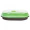 Progress Int KITCHEN SUPPLIES RV Steamer Oval 1 Quarts Capacity Green With Clear Lid High Heat Polypropylene PS-46GY - alternate 1