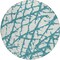 Homeroots 8' Teal Blue And Ivory Round Abstract Washable Indoor Outdoor Area Rug 614391 - alternate 2