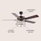 Jonathan Y Paolo 52" 3-Light Farmhouse Industrial Iron Scroll Drum Shade LED Ceiling Fan w/ Remote, Black/White JYL9612A - alternate 2