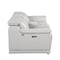 Homeroots 93in Light Gray and Silver Italian Leather Power Reclining Loveseat With Storage 720574 - alternate 1