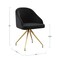 Martha Stewart Sora Upholstered Stationary Office Chair in Black/Polished Brass CH-222119-BK-GLD-MS - alternate 2
