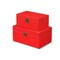 Homeroots Set of Two Red Solid Wood Box With Lid, 2PK 489392 - alternate 2