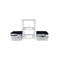 Homeroots 12.5" X 16" X 25" White Blue Portable 2 Drawers 364165 - alternate 2