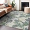 Homeroots 9' X 12' Artichoke Green Lavender And Ivory Botanical Leaves Washable Indoor Outdoor Area Rug 618386 - alternate 2