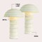 Jonathan Y Cremini 17.5" Modern Minimalist Plaster-Look Ribbed Mushroom Resin Cylinder LED Table Lamp, Cre, 2PK JYL9204A-SET2 - alternate 2
