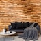 Homeroots Brown 3D Embossed Geometric Teak Reclaimed Wood Decorative Wall Panels 617482 - alternate 2