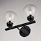 Vaxcel Lander 2 Light Matte Black Bathroom Vanity Wall Fixture with Clear Glass Globes W0431 - alternate 2