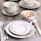 Gibson Home Lily Garden Ceramic 12 Piece Dinnerware Set in White and Pink 127030.12 - alternate 2