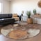 Homeroots 8' Coffee Copper And Beige Round Abstract Washable Indoor Outdoor Area Rug 605833 - alternate 2