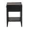 Baxton Studio Primrose Mid-Century Black Fluted Wood 1-Drawer Nightstand 249-13830-ZORO - alternate 2