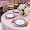 Smarty Had A Party 7.5" White with Gold Spiral on Blue Rim Plastic Appetizer/Salad Plates (120 plates), 120PK 677BG-CASE - alternate 1