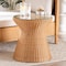 Bali & Pari Nina Bohemian Light Honey Braided Rattan End Table with Glass Tabletop 249-13844-ZORO - alternate 2