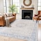 World Rug Gallery Blue Vintage Medallion Washable Rug - Flat Pile for Living Room or Kitchen 7 ft 7 in x 9 ft 6 in WR170BLUE8X10 - alternate 1