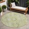 Homeroots 8' Round Artichoke Green Round Oriental Washable Non Skid Indoor Outdoor Area Rug 563741 - alternate 2