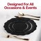 Smarty Had A Party 7.5" Black Round Lotus Plastic Appetizer/Salad Plates, 120PK 8857-BK-CASE - alternate 2