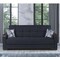 Homeroots 87" Dark Blue Chenille Convertible Futon Sleeper Sofa And Toss Pillows With Storage 607101 - alternate 2