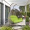Leisuremod Beige Wicker Hanging 2 person Egg Swing Chair with Light Green Cushions ESCBG-57LG - alternate 2